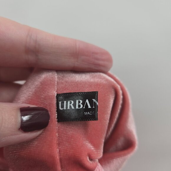 Urban Coco Dusty Rose Red Orange Velvet Elastic Waist Flared Mini Skirt Large - Picture 4 of 8